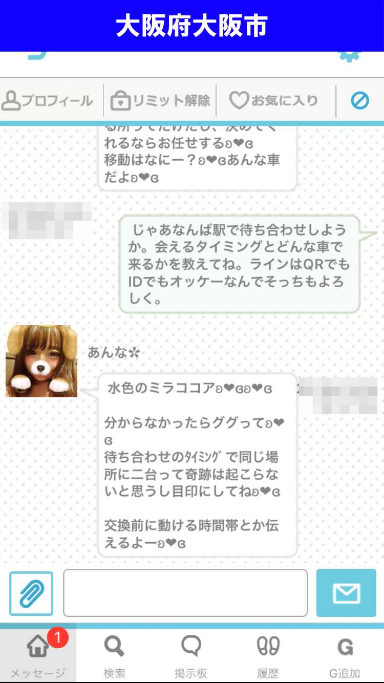 出会い系アプリ「PACO!」のサクラ調査/あんなの会話引き伸ばし（大阪）