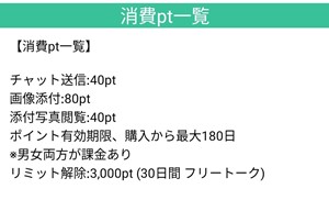 消費ポイント一覧画面のスクリーンショット