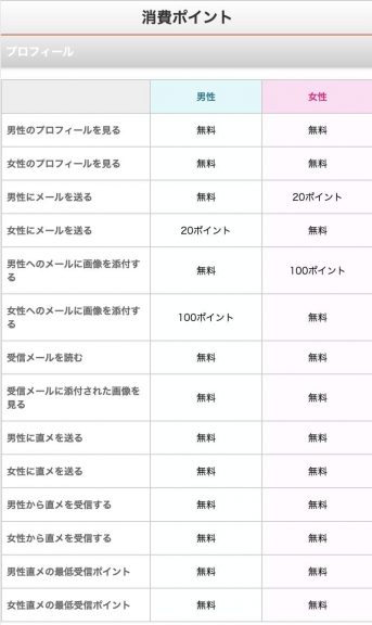 消費ポイントのスクリーンショット