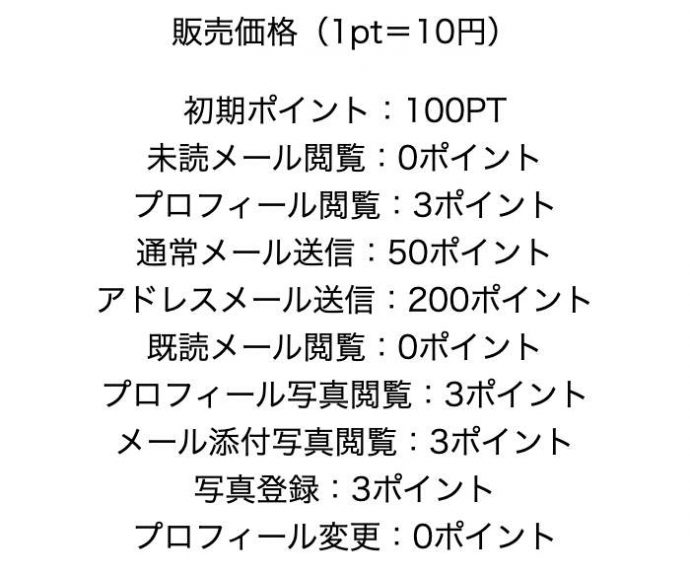 利用料金画面のスクリーンショット