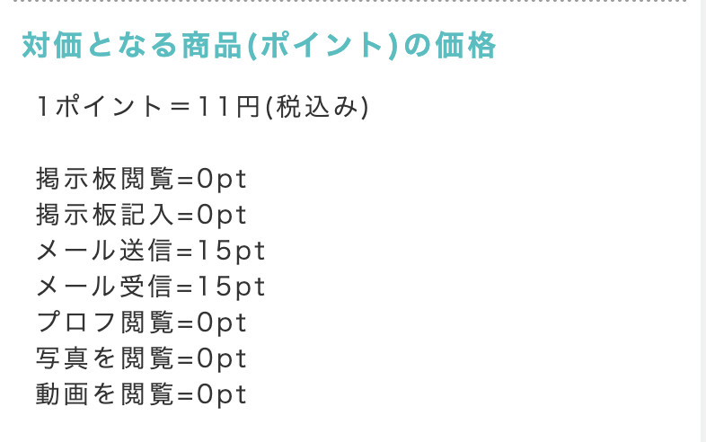 対価となる商品(ポイント)の価格