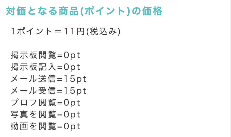 対価となる商品（ポイント）の価格