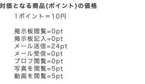 対価となる商品（ポイント）の価格