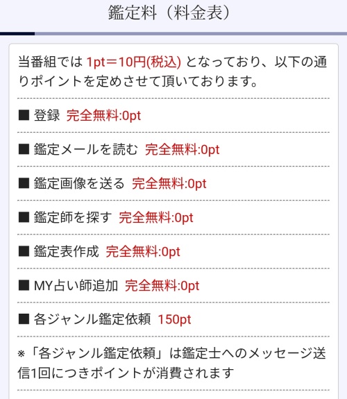 万の料金表